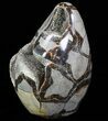 Polished Septarian Geode Sculpture - Black Crystals #73137-2